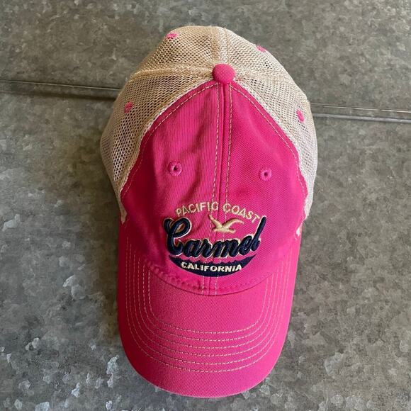 Vintage Carmel Sea California Pacific Coast Legacy Pink Snapback Mesh Hat Y2K - Picture 3 of 10